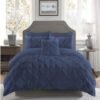8 PCS COTTON DIAMOND DESIGN DUVET COVERS SET BLUE
