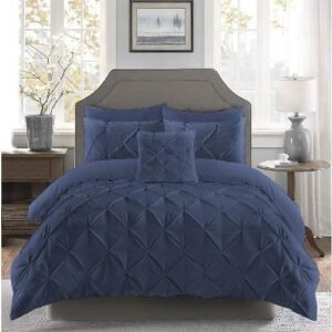 8 PCS COTTON DIAMOND DESIGN DUVET COVERS SET BLUE
