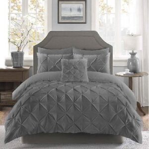 8 PCS COTTON DIAMOND DESIGN DUVET COVERS SET GREY