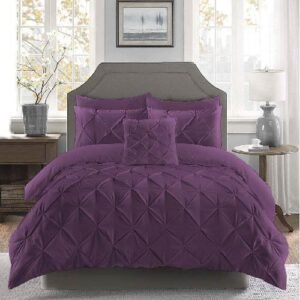 8 PCS COTTON DIAMOND DESIGN DUVET COVERS SET PURPLE