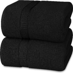 BATH TOWEL 27 X 54 INCHES 1 PIECE LUXURIOUS SUPERSOFT BLACK