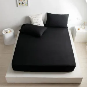 COTTON FITTED SHEET PREMIUM QUALITY BLACK