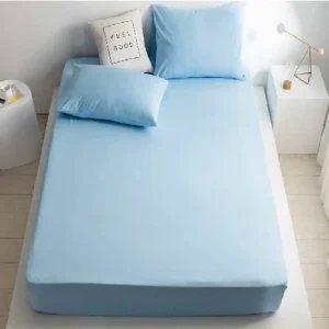COTTON FITTED SHEET PREMIUM QUALITY SKY BLUE