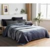 FLEECE AC BLANKET PREMIUM SUPERSOFT QUALITY KING SIZE GREY - Image 3