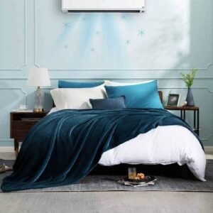 FLEECE AC BLANKET PREMIUM SUPERSOFT QUALITY KING SIZE TEAL GREEN