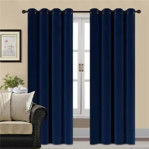 PLAIN DYED PREMIUM VELVET CURTAINS (PAIR) BLUE