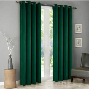 PLAIN DYED PREMIUM VELVET CURTAINS (PAIR) GREEN