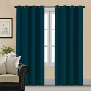 PLAIN DYED PREMIUM VELVET CURTAINS (PAIR) TEAL GREEN