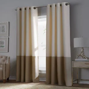 PLAIN DYED VELVET CURTAINS PREMIUM QUALITY IVORY AND BEIGE PAIR