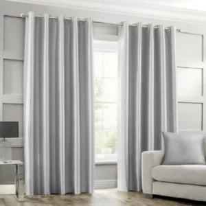 SILK CURTAINS SILVER GREY