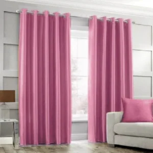SILK CURTAINS SILVER PINK