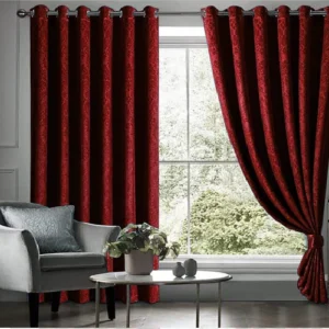 VELVET CURTAINS PREMIUM QUALITY EMBOSSED STUFF (PAIR) SHOCKING PINK