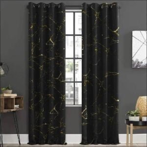 VELVET CURTAINS PREMIUM QUALITY MOONLIGHT STUFF (PAIR) BLACK