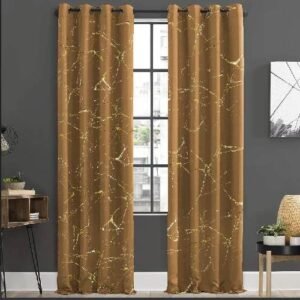 VELVET CURTAINS PREMIUM QUALITY MOONLIGHT STUFF (PAIR) MUSTARD