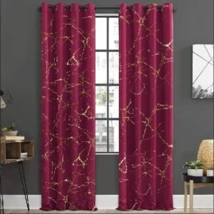 VELVET CURTAINS PREMIUM QUALITY MOONLIGHT STUFF (PAIR) SHOCKING PINK