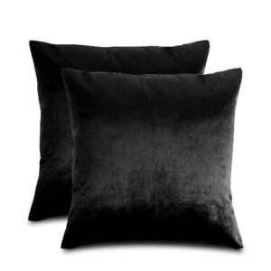 VELVET CUSHION COVER PREMIUM QUALITY 16 X 16 INCHES BLACK