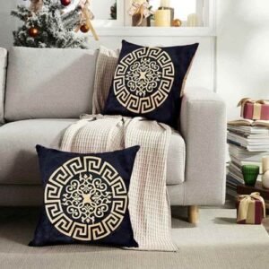 VELVET CUSHION COVERS PREMIUM QUALITY WITH LASER CUTWORK 16 X 16 INCHES BLACK