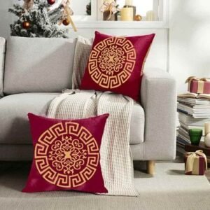 VELVET CUSHION COVERS PREMIUM QUALITY WITH LASER CUTWORK 16 X 16 INCHES MAROON