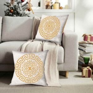 VELVET CUSHION COVERS PREMIUM QUALITY WITH LASER CUTWORK 16 X 16 INCHES OFF WHITE